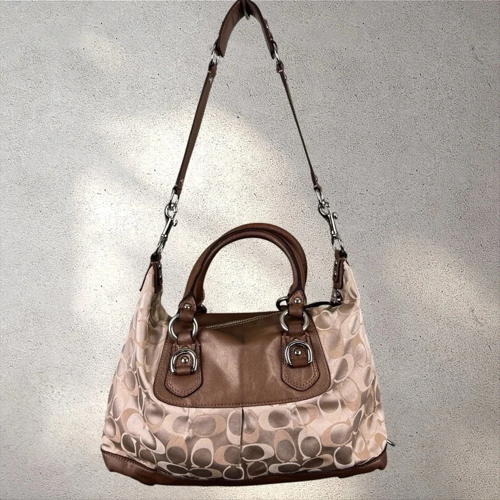 Coach Ashley Satin Leather Convertible Satchel Shoulder Bag - Picture 5 of 9